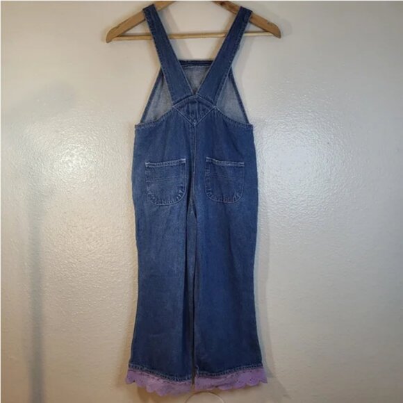 Young Hearts Girl's Floral Denim Overalls - Picture 6 of 6